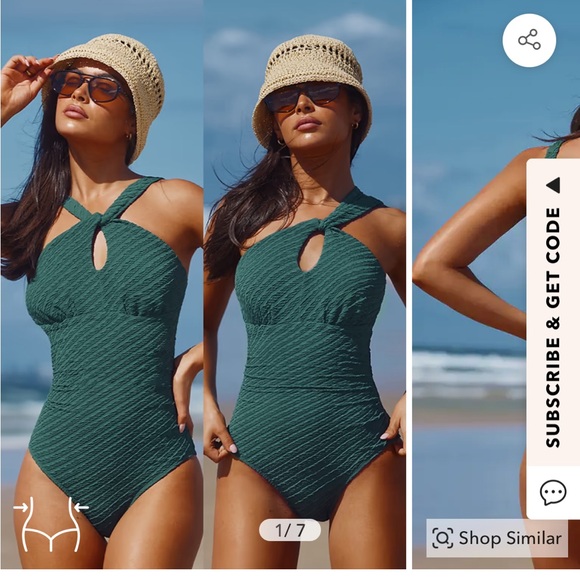Cupshe one piece green bathing suit size large NWT - Picture 7 of 7